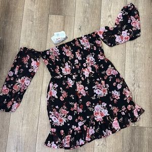 Floral print mini dress